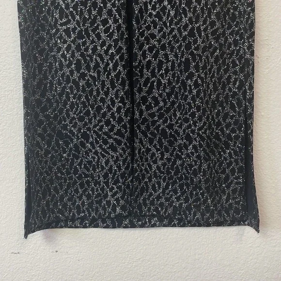 Vintage Geneva Sleeveless Glitter Top Stretch High Slit Mandarin Collar Small - Picture 8 of 16